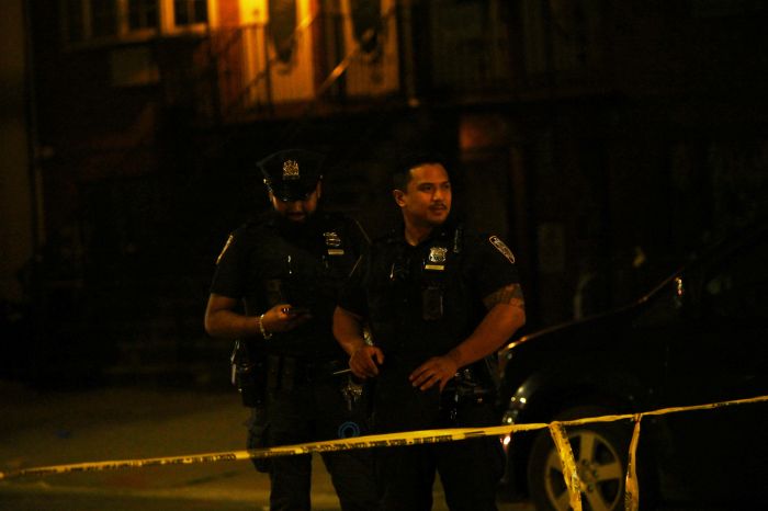 Brooklyn cops at shooting scene