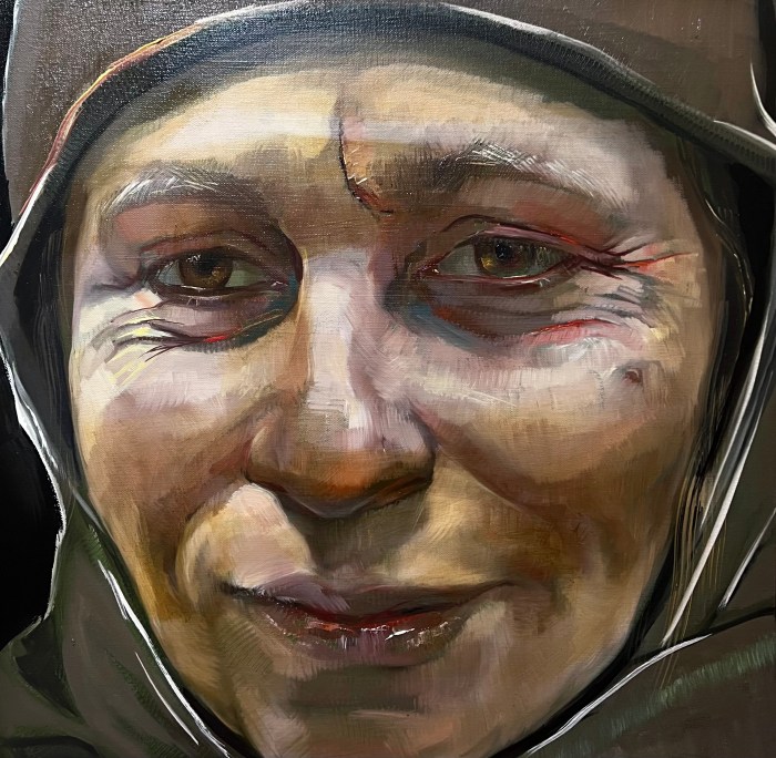 Zhenya Gershman gives visibility to the homeless in her latest portrait series 6 painting of a woman's face, by Zhenya Gershman