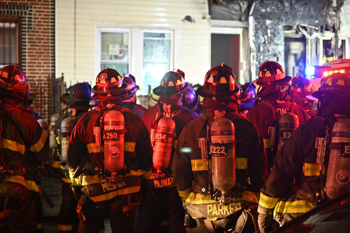 Firefighters at scene of Brooklyn fire