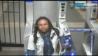 man with dreadlocks wanted for lewd behavior in Manhattan train station