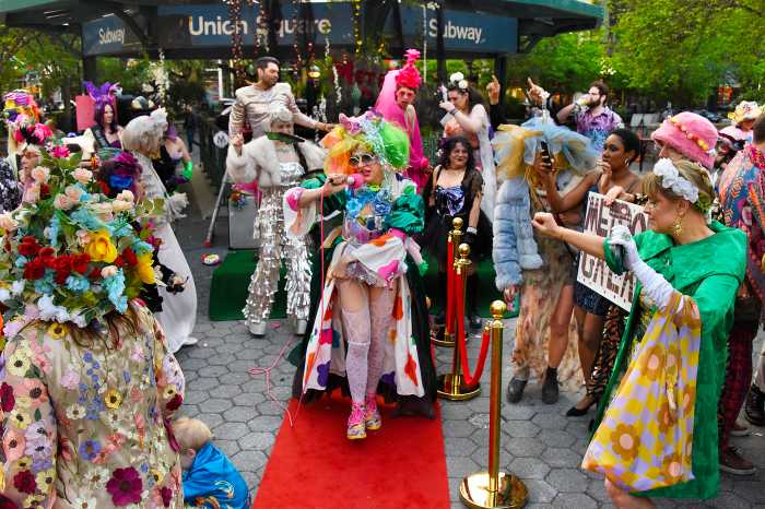 walking the red carpet at Metro Gala in Union Square