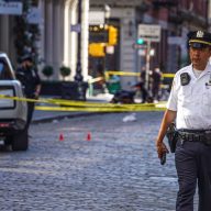 Cop stands guard where SoHo shooter shot and killed man