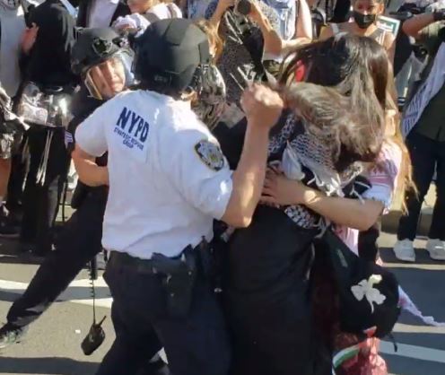 Cop in Brooklyn punched protesters