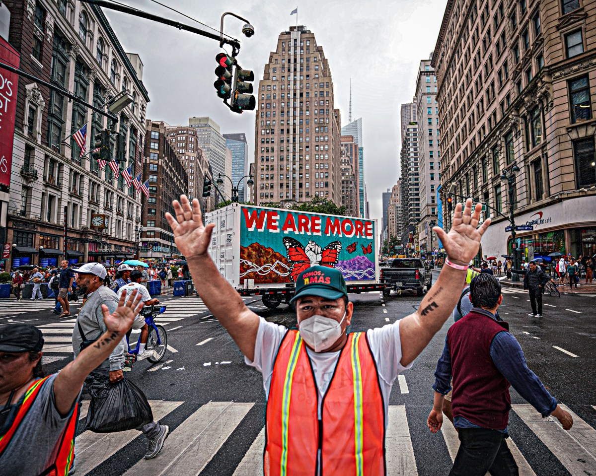 Hundreds of migrants protest in Times Square in protest of Biden's border crackdown 11