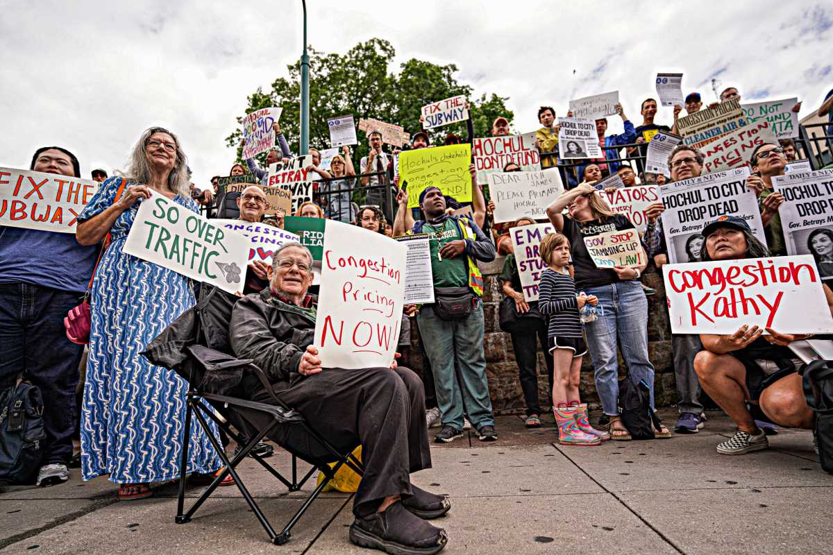 Congestion pricing protest in Brooklyn