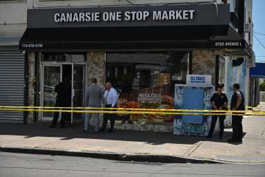 Police seal off Brooklyn bodega shooting scene