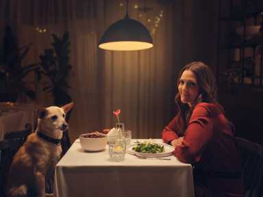 A woman and dog