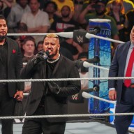 WWE star Solo Sikoa talks with Paul Heyman in background at MSG