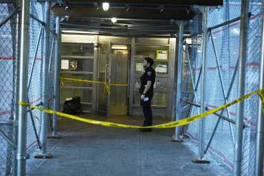 Officers stand guard at scene of Brooklyn shooting
