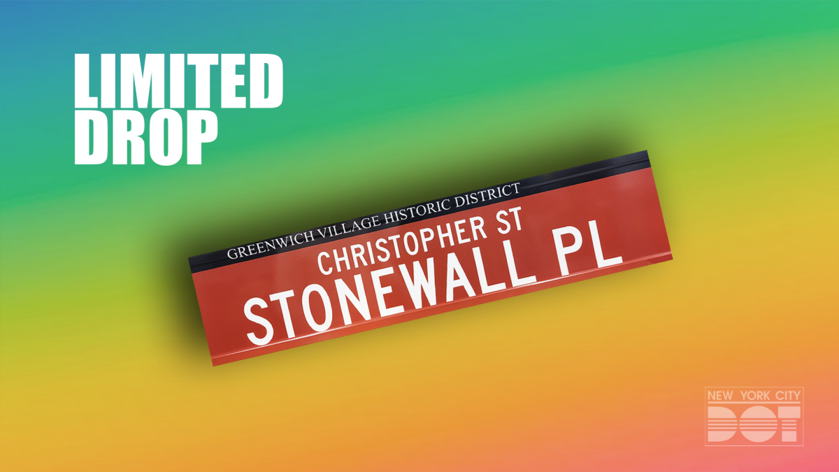 Just in time for Pride Month, New Yorkers can buy a genuine NYC street sign for Christopher Street-Stonewall Place.