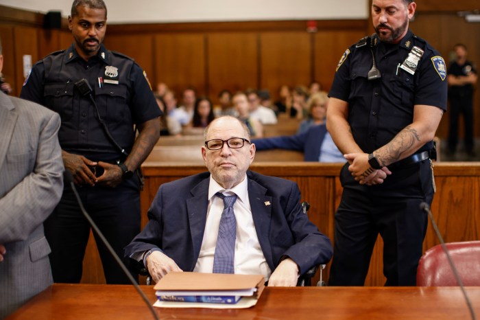 Former Hollywood producer Harvey Weinstein appears for a pretrial hearing in Manhattan criminal court, Friday, July 19, 2024, in New York.