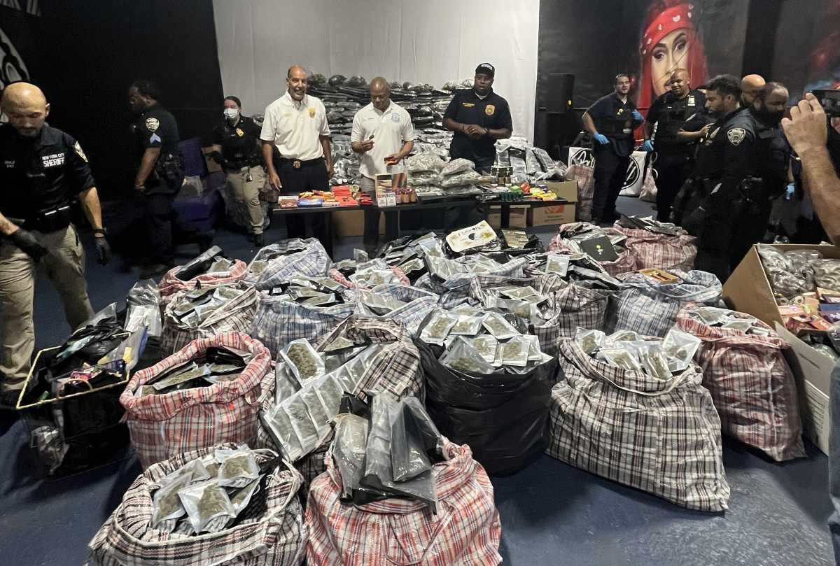 The New York City Sheriff's Office and the NYPD performed a massive drug bust in the Bronx overnight, seizing about $10 million worth of illegal substances and arresting four people.