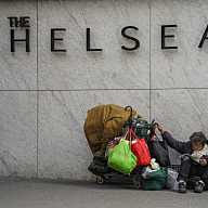 Nearly 1 in 7 NYC public school students were homeless last year, new report shows 24 A homeless man sits in Chelsea