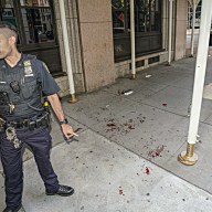 Police at scene of violent Manhattan robbery