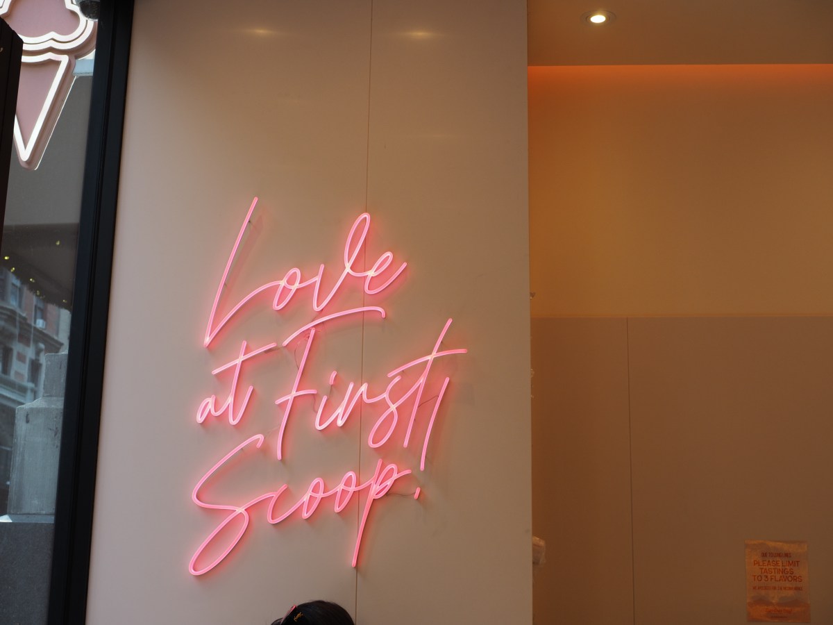 National Ice Cream Day | Sundaes Best puts an Asian-inspired twist on Italian gelato in K-town 6 a pink neon sign on the wall reads love at first scoop.