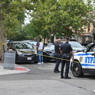 Police at crime scene in Brooklyn