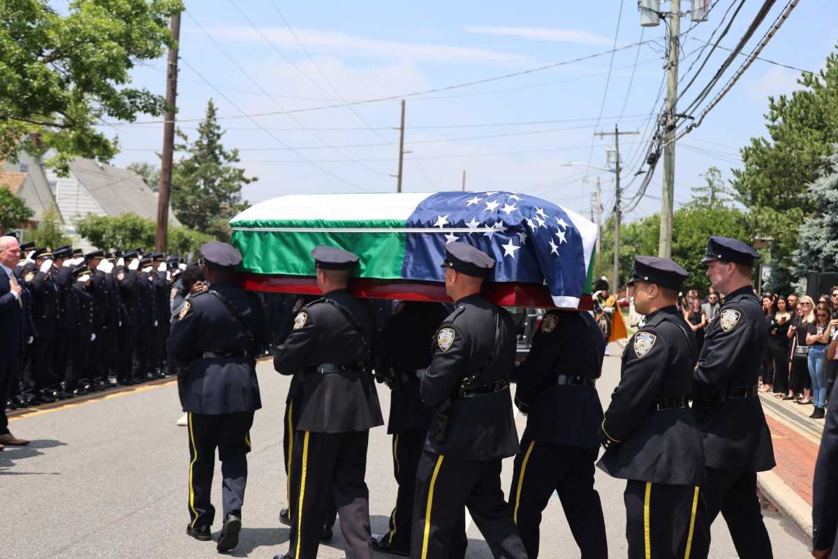 Hundreds of NYPD cops flooded into Long Island over the weekend to honor the life of Police Officer Emilia Rennhack, who was killed last month by an alleged drunk driver who crashed his vehicle into a storefront.