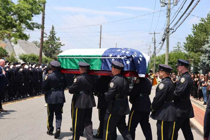 Hundreds of NYPD cops flooded into Long Island over the weekend to honor the life of Police Officer Emilia Rennhack, who was killed last month by an alleged drunk driver who crashed his vehicle into a storefront.