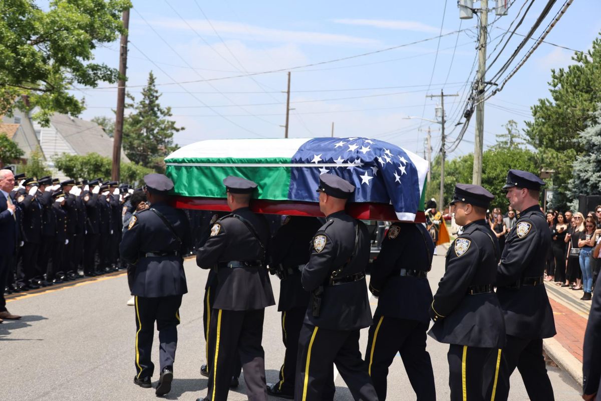 Hundreds of NYPD cops flooded into Long Island over the weekend to honor the life of Police Officer Emilia Rennhack, who was killed last month by an alleged drunk driver who crashed his vehicle into a storefront.
