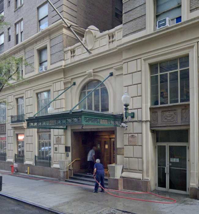 A man was stabbed to death in Midtown on Tuesday morning in front of a hotel turned supportive housing complex, authorities said.