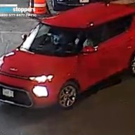 red Kia Soul vehicle in the Bronx