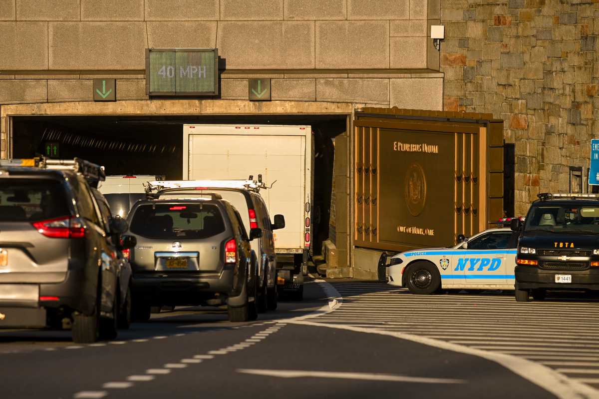 Traffic on the Queens side of the Queens-Midtown Tunnel.