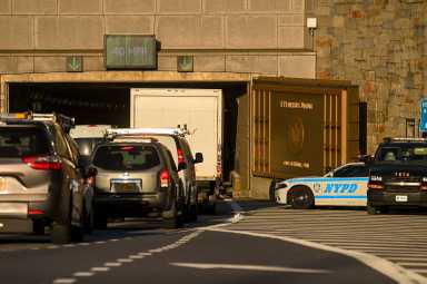 Traffic on the Queens side of the Queens-Midtown Tunnel.