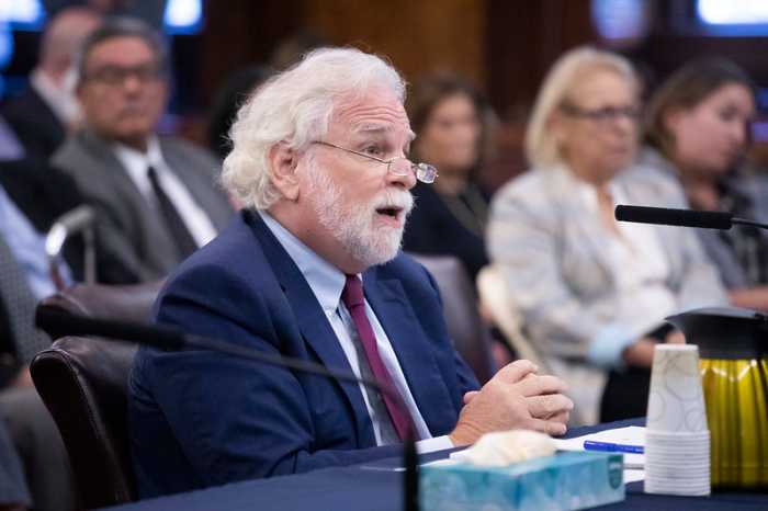 Attorney Randy Mastro, Mayor Eric Adams' nomination to be the city's next corporation counsel, testifies before the City Council. Tuesday, Aug. 27, 2024.