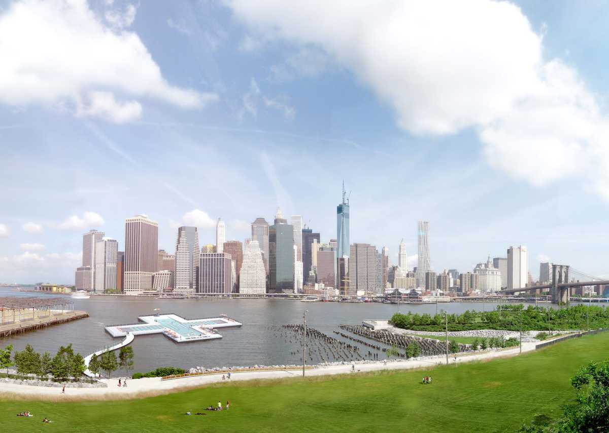 A rending of the + Pool on the East River.