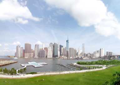A rending of the + Pool on the East River.