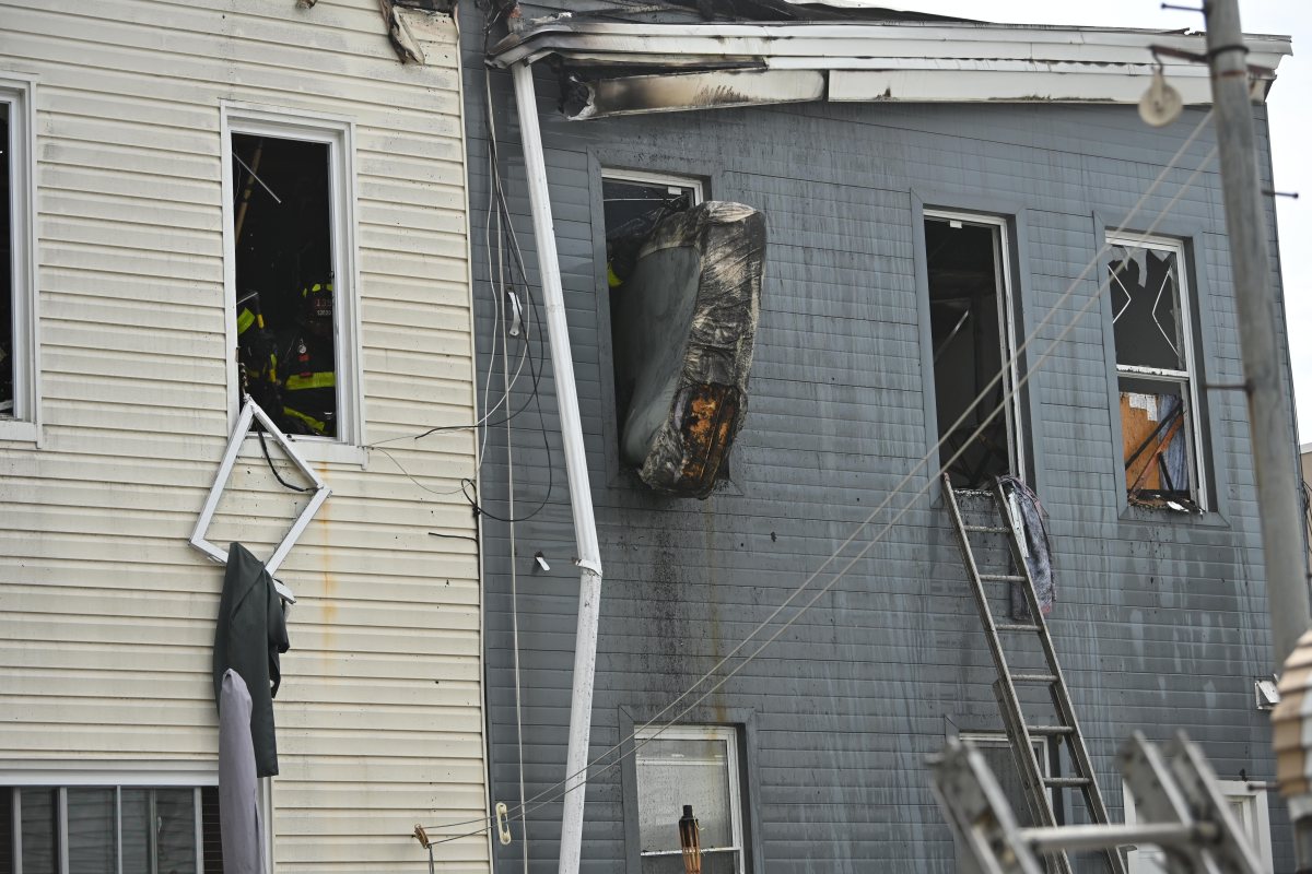 During overhaul members tossed a mattress out the window.