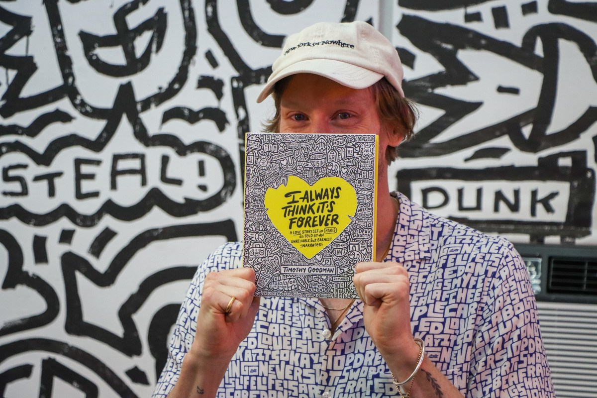 Artist Timothy Goodman eats, sleeps and breathes for New York City 4 Timothy Goodman and his book "I Always Think It's Forever."