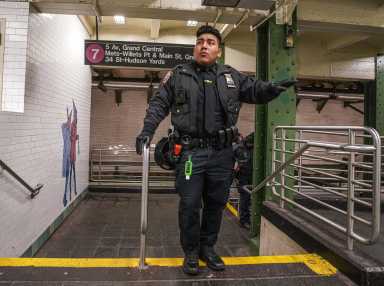 NYPD officer in Times Square