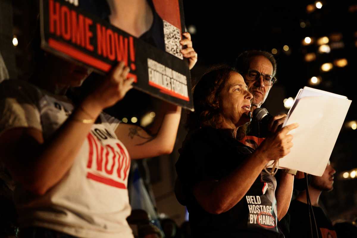 Mother of Israeli Hostage Omer Neutra speaking at rally