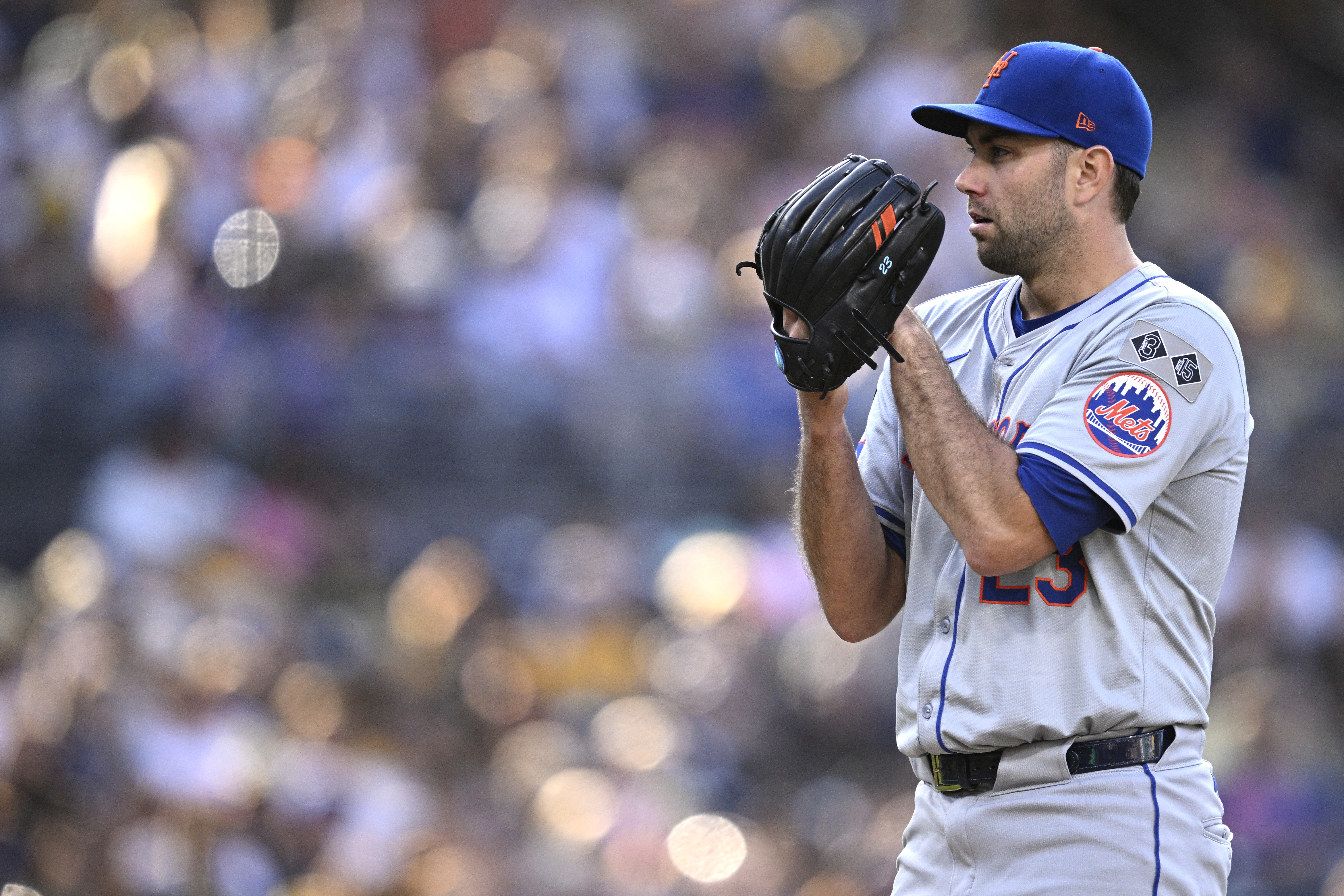 Mets starter David Peterson on the mound