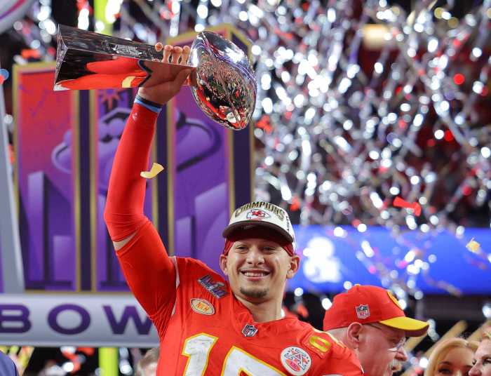 NFL preview 2024: Super Bowl LIX odds for Jets, Giants, Chiefs more 3 Patrick Mahomes Lombardi Trophy Kansas City Chiefs Super Bowl LIX odds