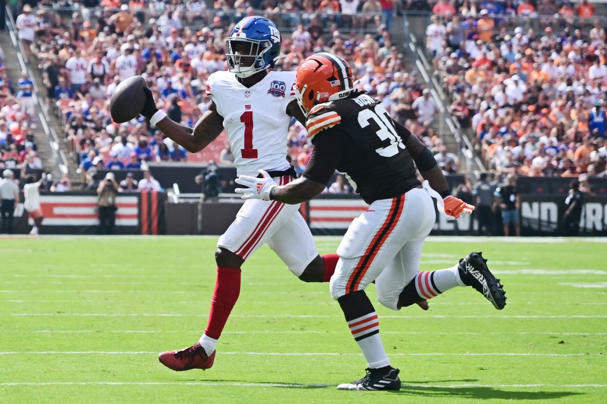 'Sack' it to 'em! Giants defense, Nabers' two touchdowns help Big Blue beat Browns for first season win 2