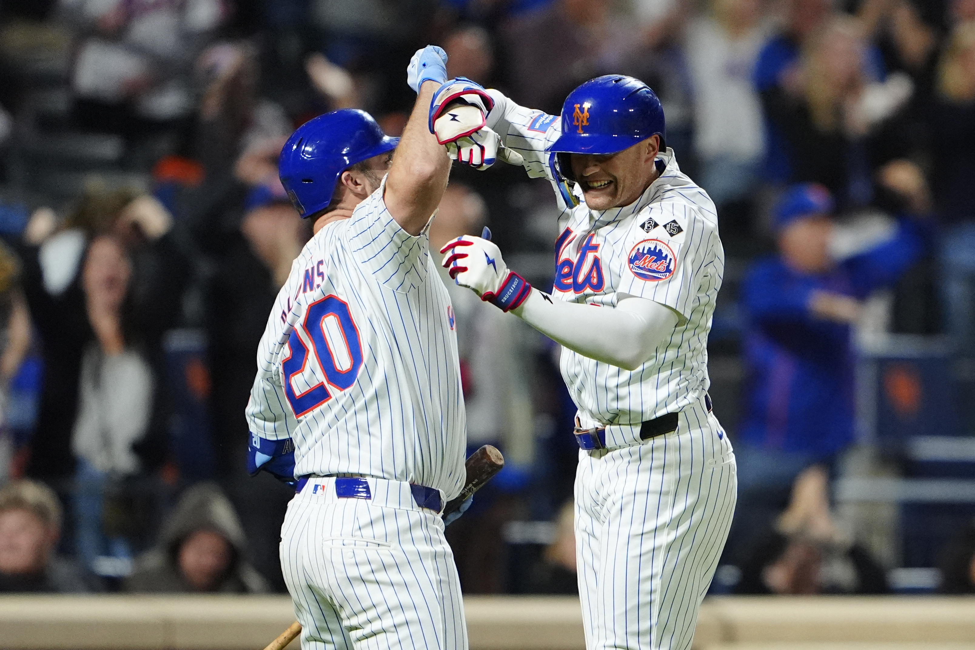 Brandon Nimmo Pete Alonso celebrate home run Mets