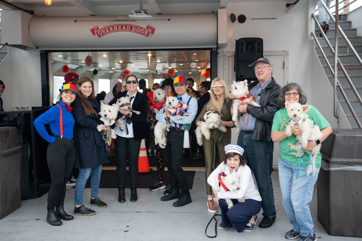 People and pups onboard last years Howling Halloween Pup Cruise
