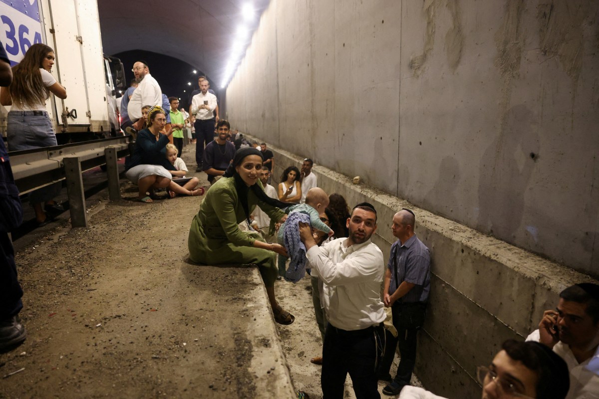 Israeli residents in air raid shelter amid Middle East tension