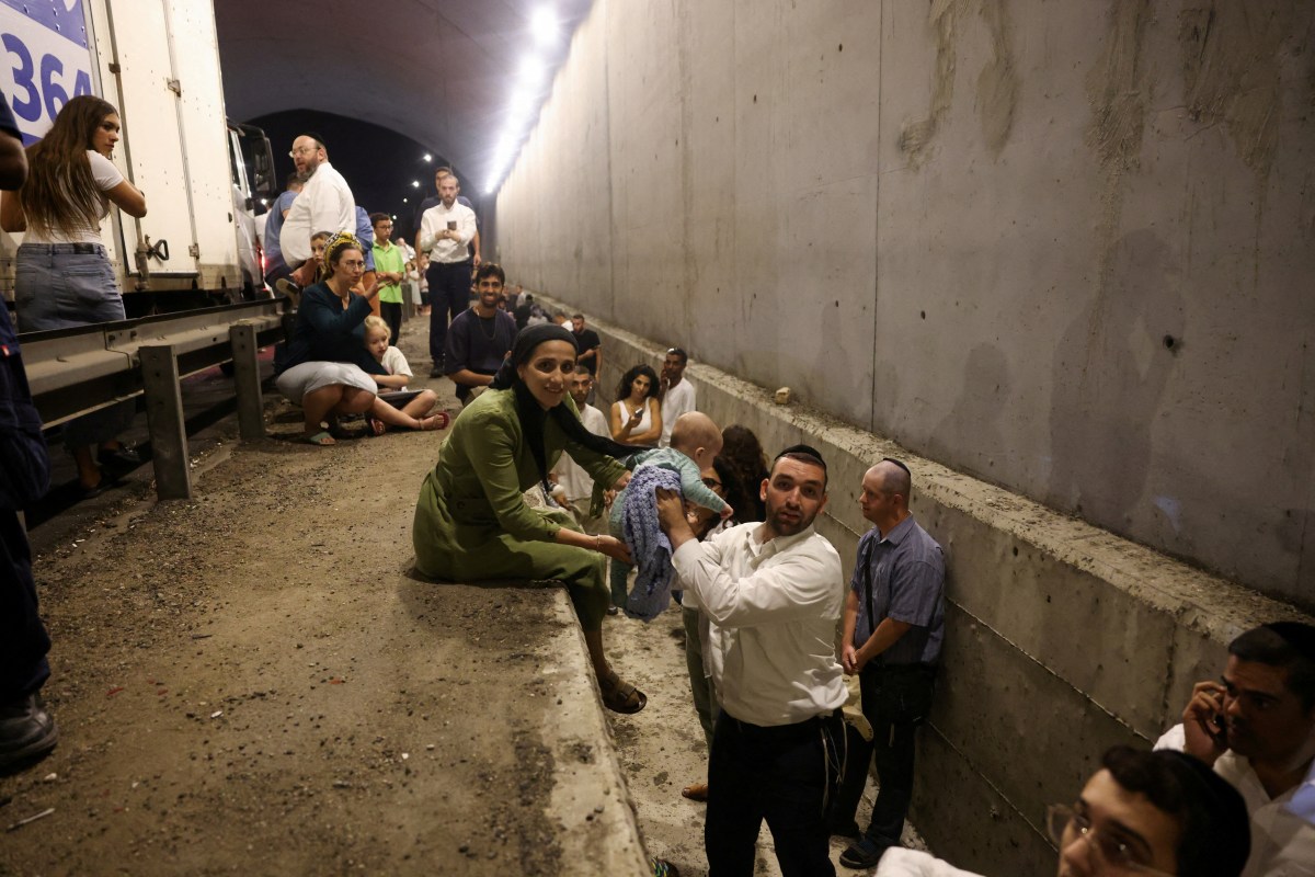 Israeli residents in air raid shelter amid Middle East tension