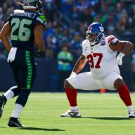Dexter Lawrence celebrates sack Giants Seahawks Week 5 2024