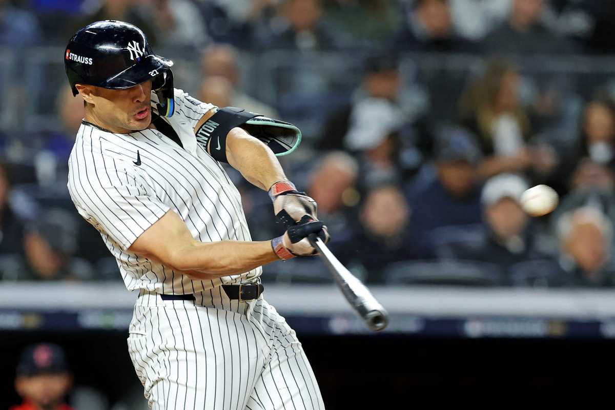 Giancarlo Stanton Yankees Game 1 ALCS home run Guardians