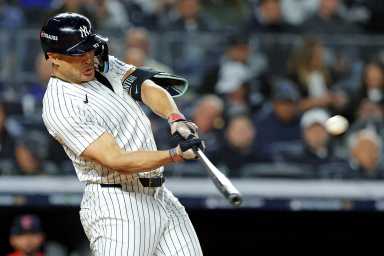 Giancarlo Stanton Yankees Game 1 ALCS home run Guardians