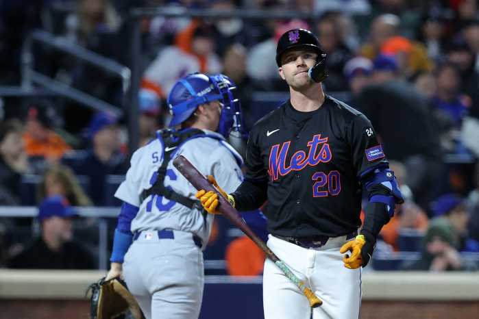 Pete Alonso strikes out Mets Dodgers NLCS Game 3