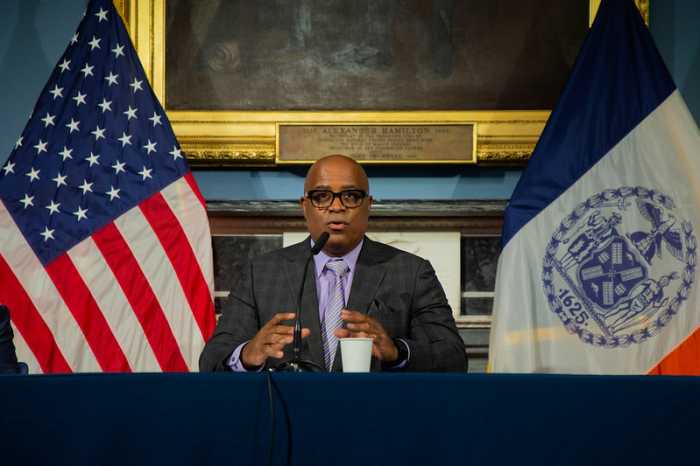 Four former NYPD chiefs say they were forced out after exposing misconduct tied to Mayor Adams' allies: lawsuits 3 Phil Banks speaking at city Hall