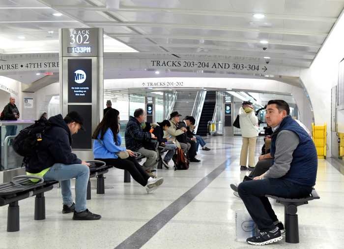 The MTA has added benches at Grand Central Madison after complaints that the gleaming new terminal had nowhere to sit.
