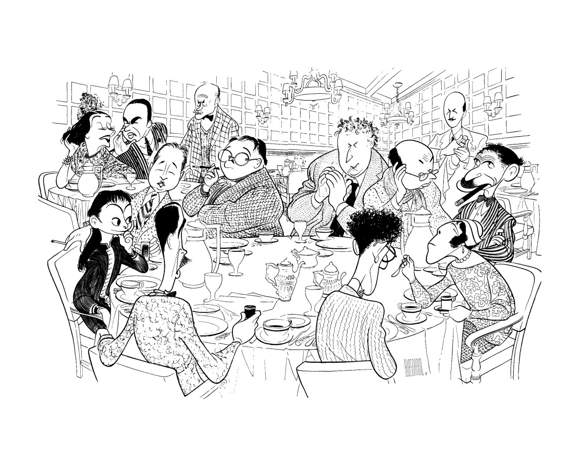 Legendary Broadway caricaturist Al Hirschfeld celebrated with a tarot deck and a seasonal soirée at The Algonquin 3 Algonquin Round Table 1962 Original Signature copy