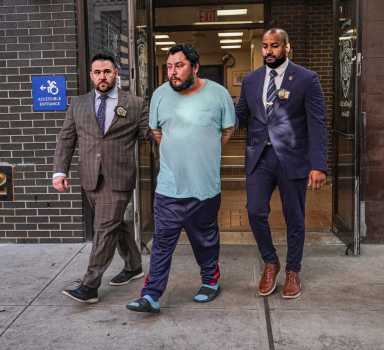 Hansel Esparragoza was cuffed for allegedly punching an 81-year-old woman last month as she walked her dog on the Upper West Side, authorities said.