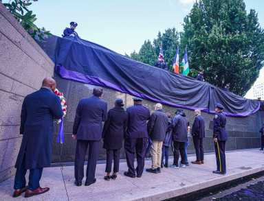 NYPD memorial wall tribute